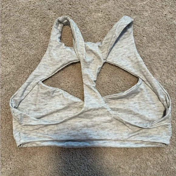 Boys + Arrows Gray Racerback Bikini Top - Picture 2 of 3